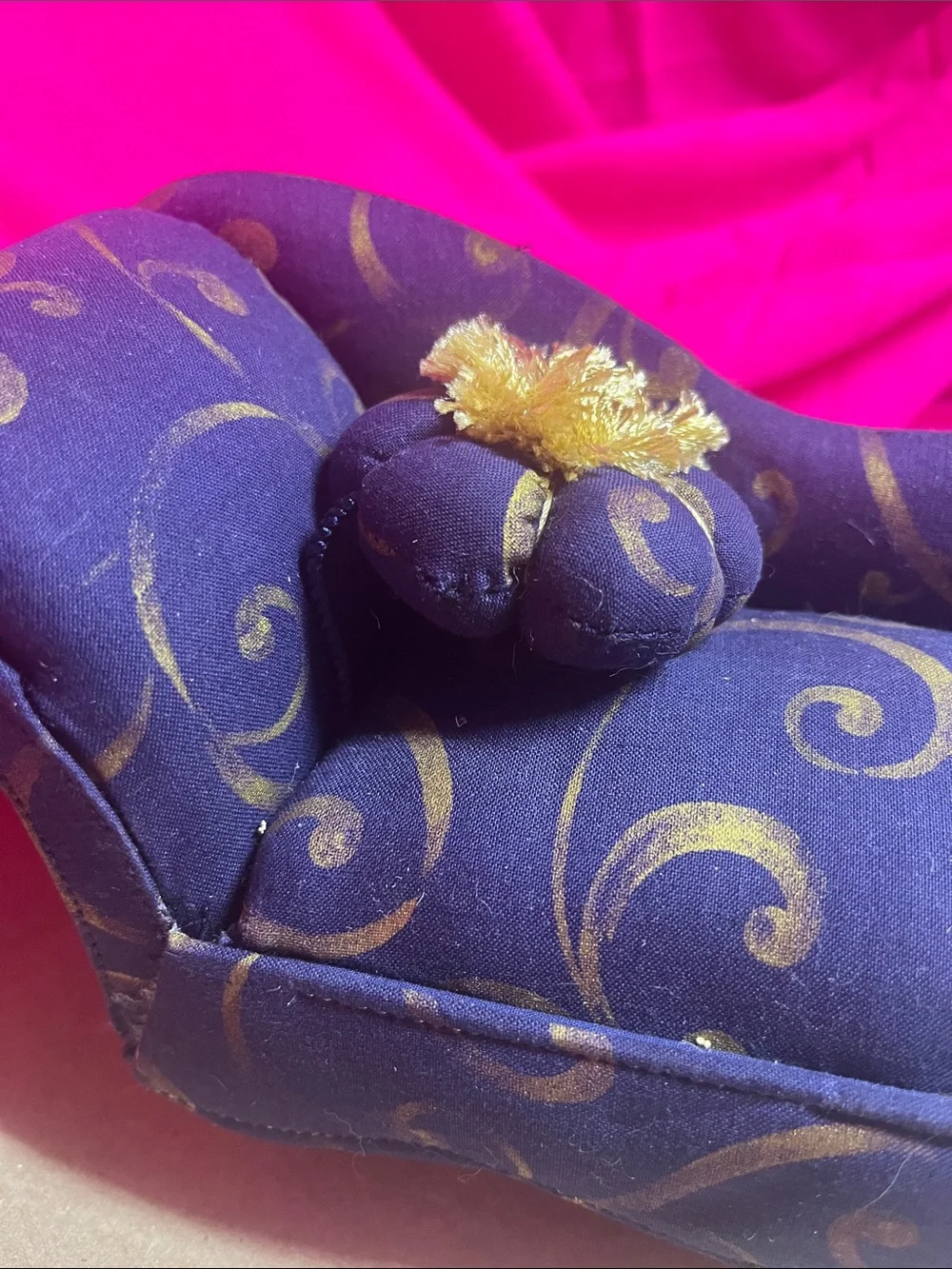Luxury Purple and Gold Mini Chaise Accent by
